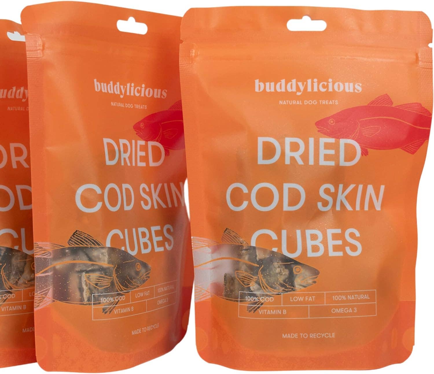 Friandises cubes de peau de morue